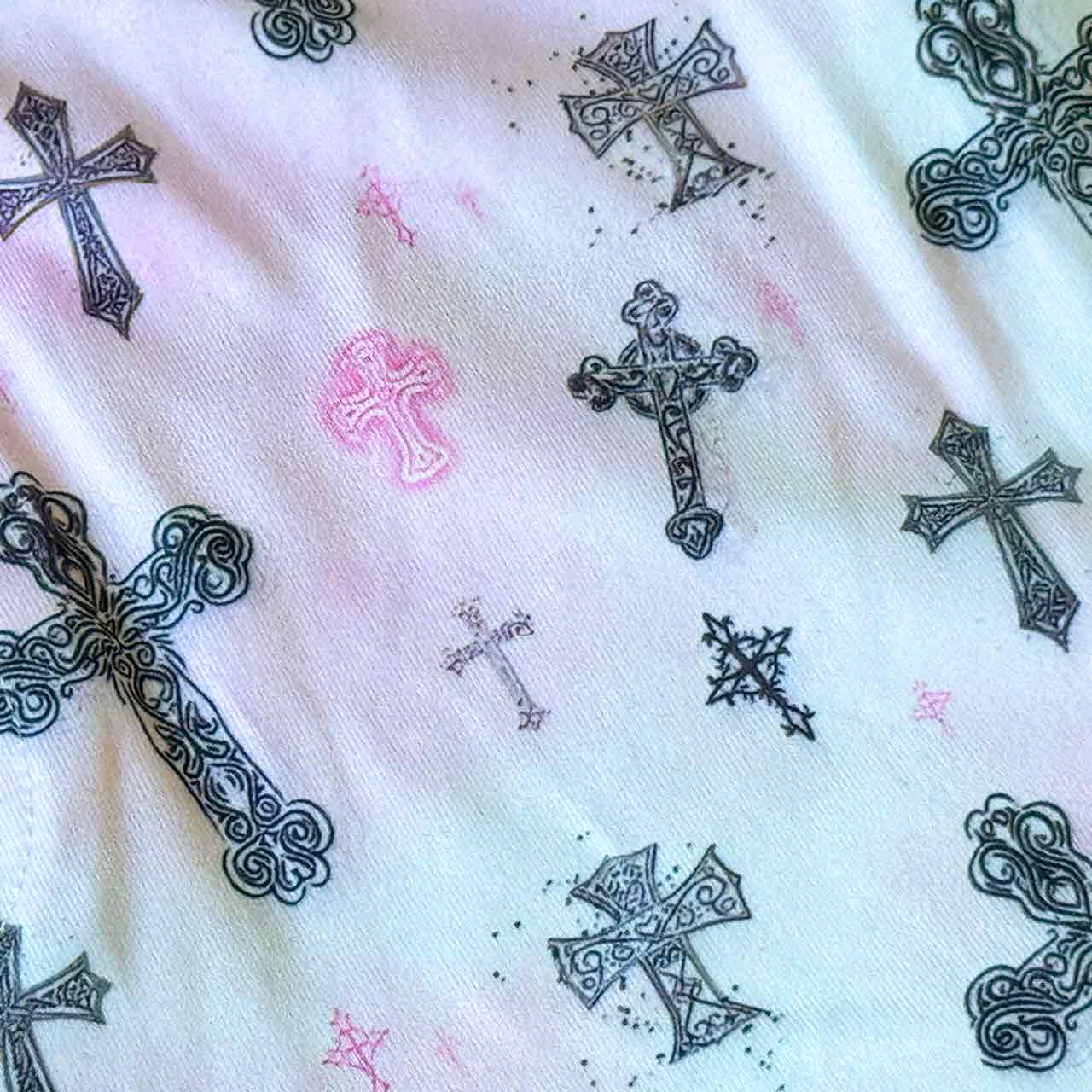 Y2K Cross Print Shorts Cherrykitten