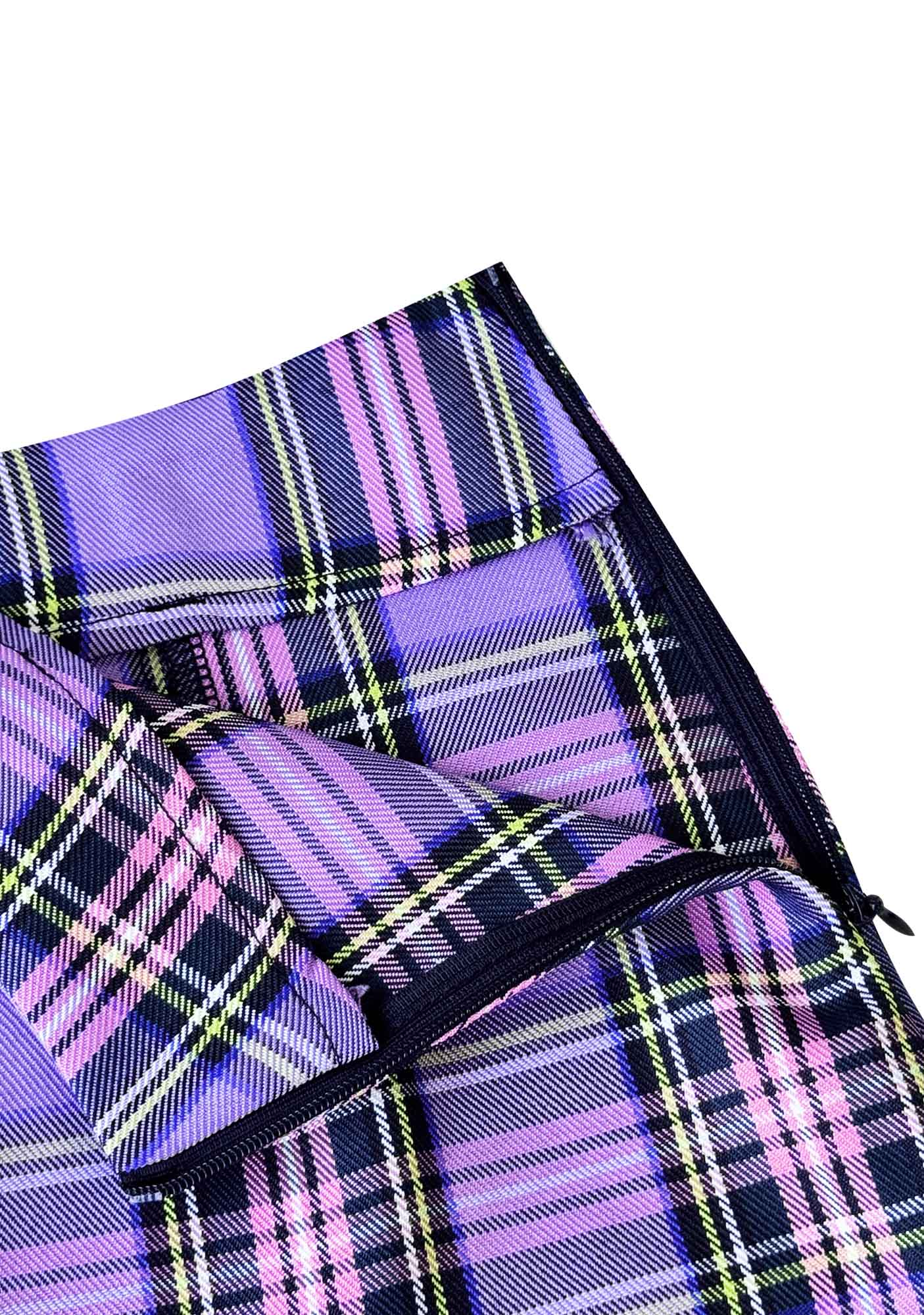 Y2K Vintage Purple Plaid Skirt Cherrykitten