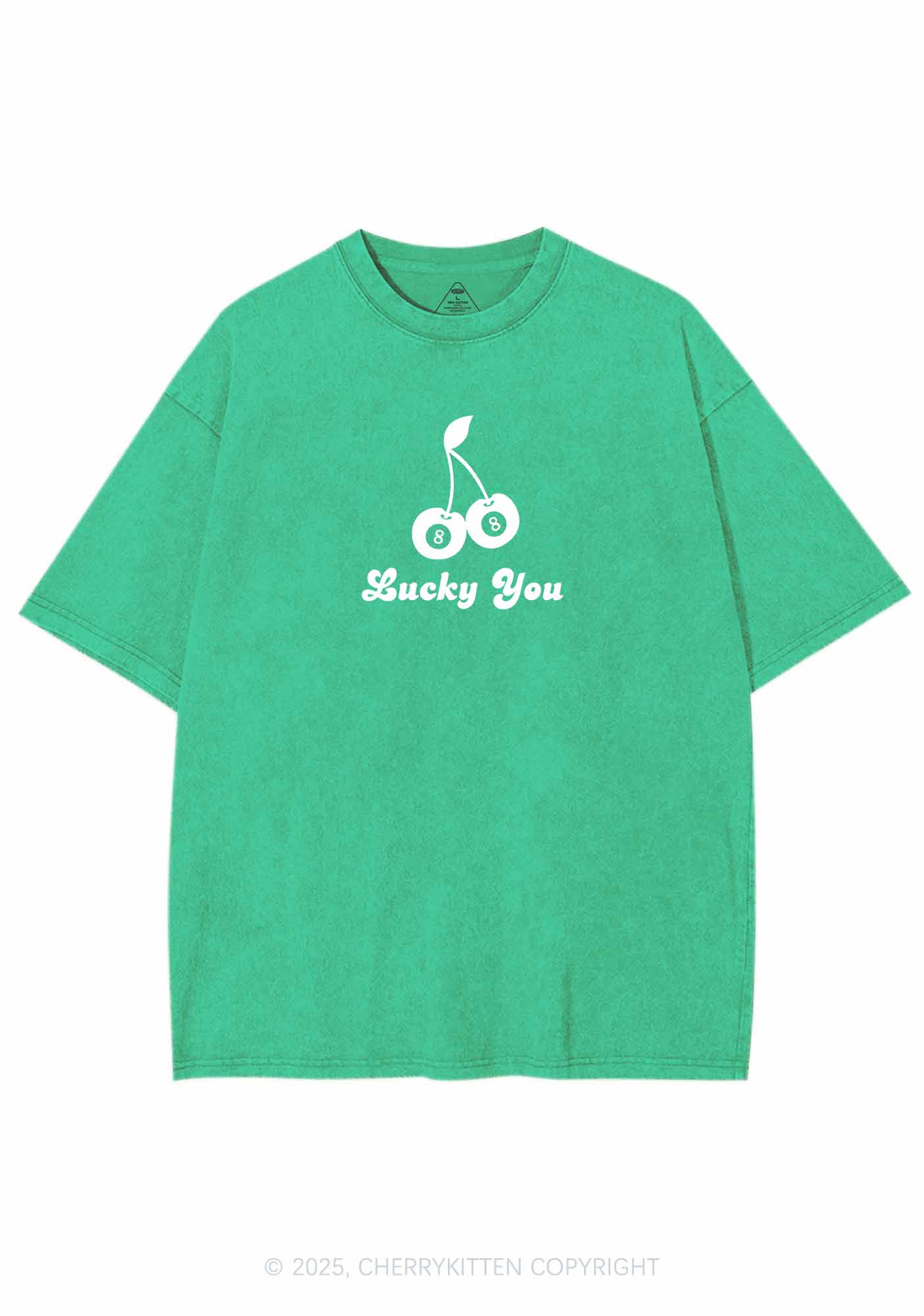 Lucky Eight St Patricks Y2K Washed Tee Cherrykitten