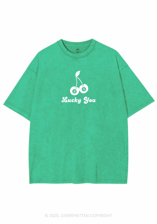 Lucky Eight St Patricks Y2K Washed Tee Cherrykitten