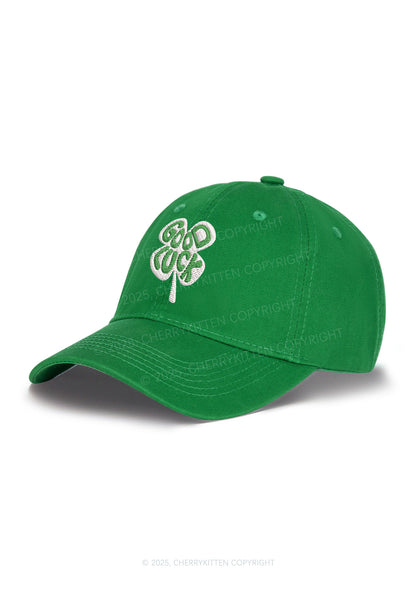 Embroidered Good Luck St Patricks Y2K Baseball Cap Cherrykitten