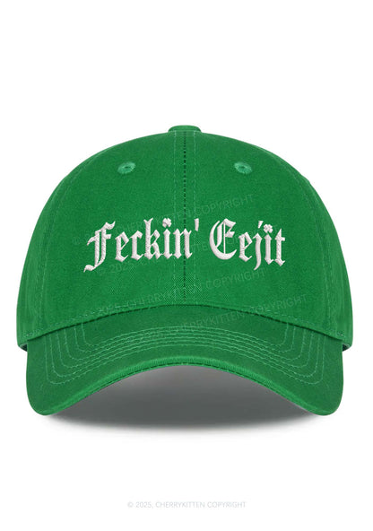 Embroidered Feckin Eejit St Patricks Y2K Baseball Cap Cherrykitten