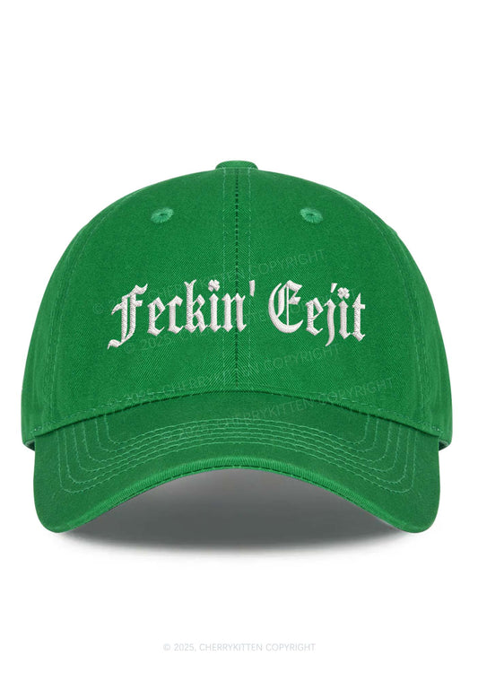 Embroidered Feckin Eejit St Patricks Y2K Baseball Cap Cherrykitten