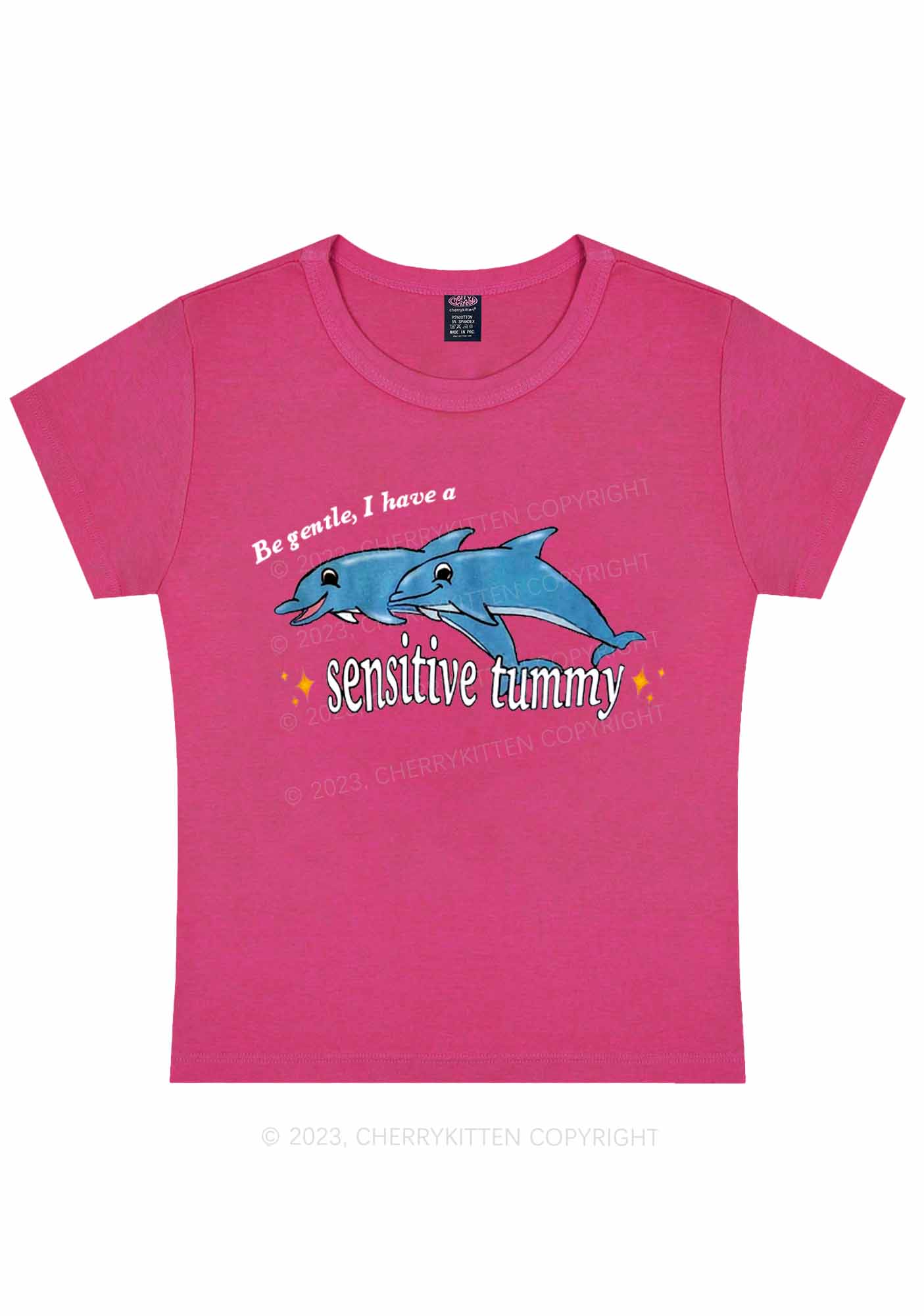 Sensitive Tummy Y2K Baby Tee Cherrykitten