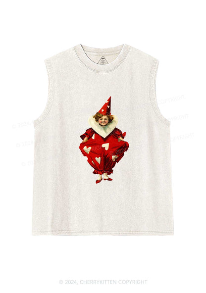 Heart Jester Y2K Valentine's Day Washed Tank Cherrykitten