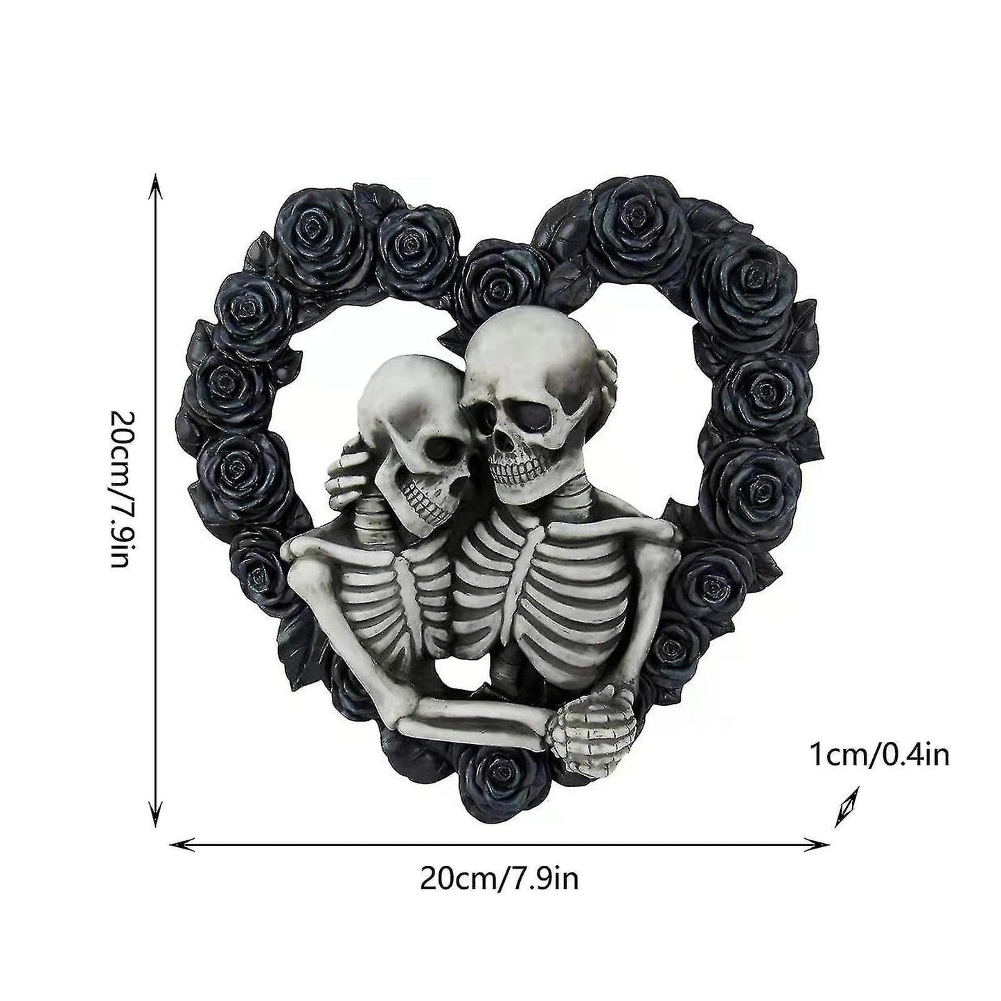 Christmas Y2K Skeleton Couple Rose Heart Garland Pendant Cherrykitten