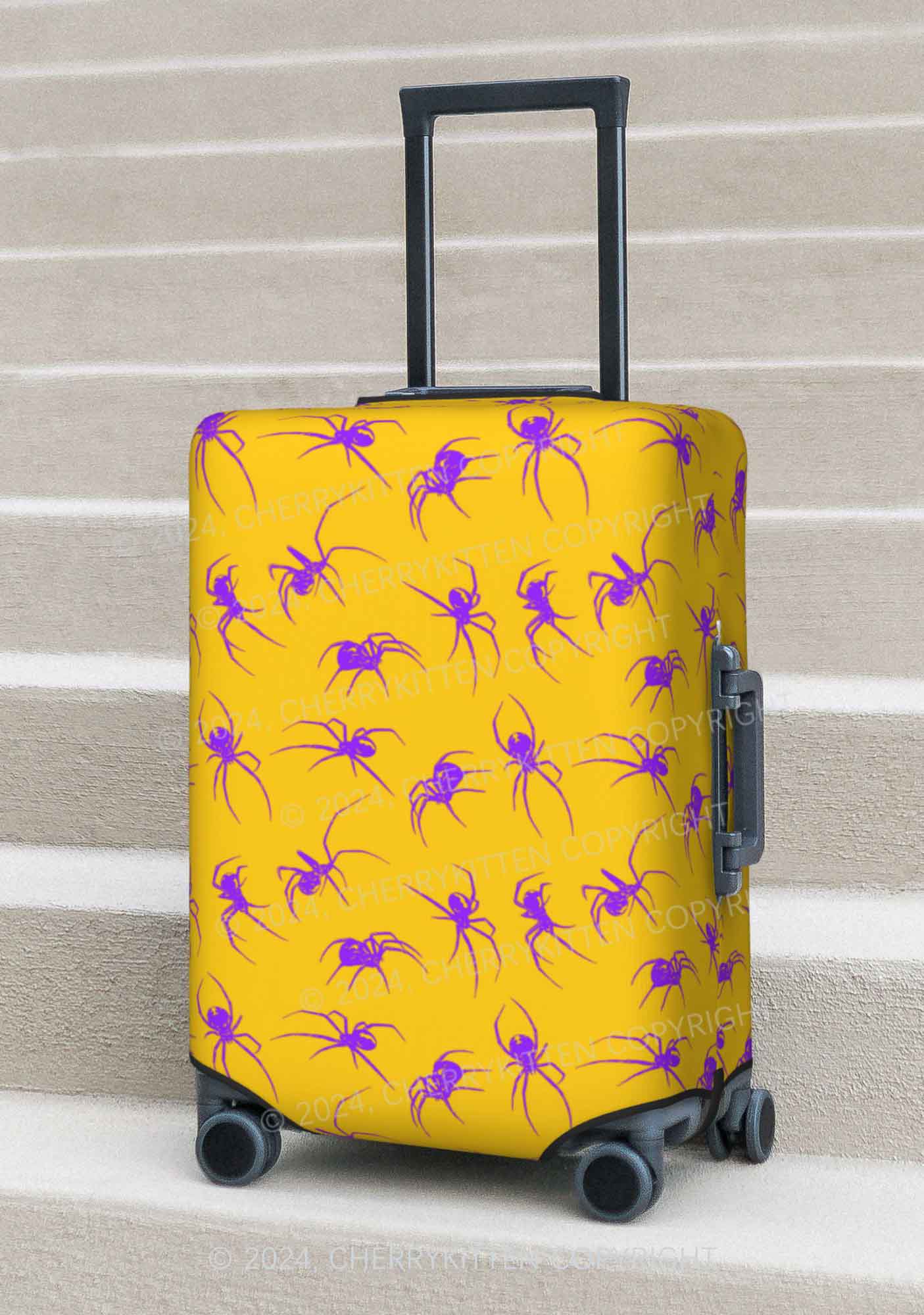 Yellow Spider Y2K Luggage Cover Cherrykitten