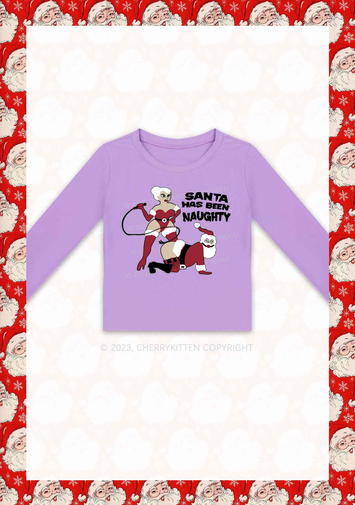 Santa Has Been Naughty Y2K Long Sleeve Crop Top Cherrykitten