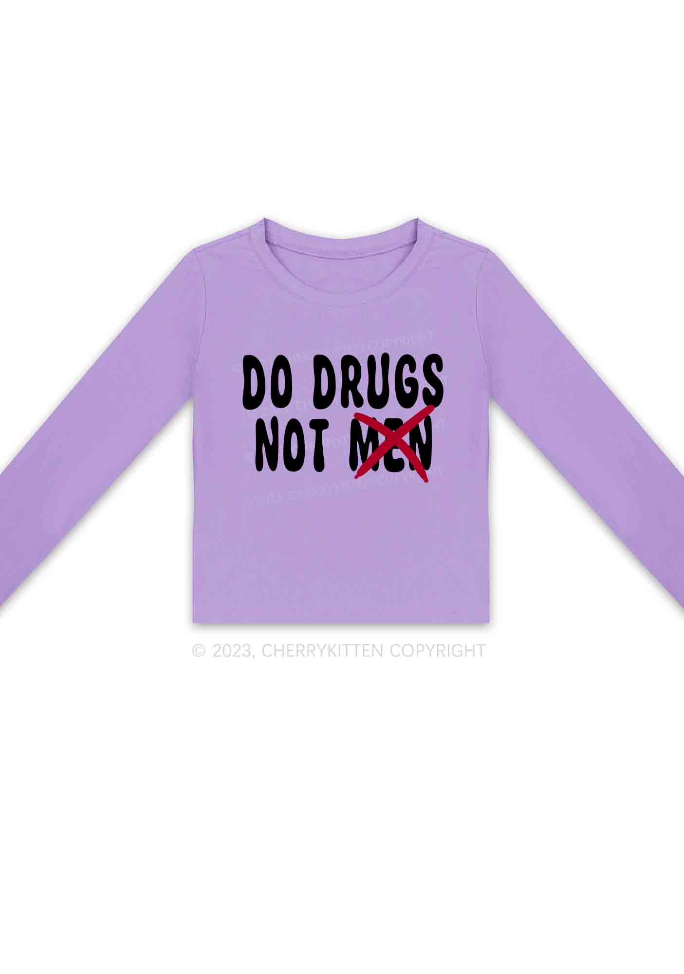 Do Drxgs Not Men Long Sleeve Crop Top Cherrykitten