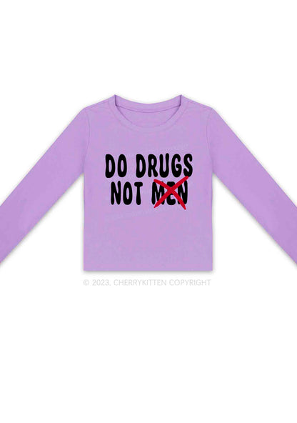 Do Drxgs Not Men Long Sleeve Crop Top Cherrykitten