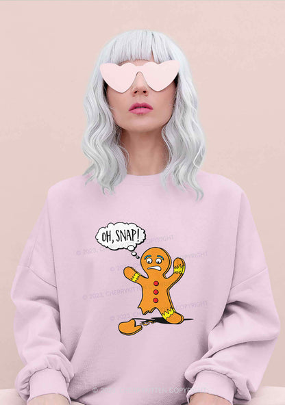 Oh Snap Gingerbread Man Christmas Y2K Sweatshirt Cherrykitten