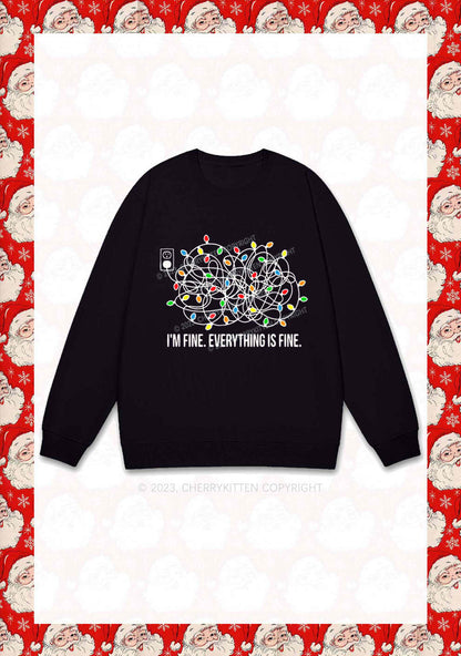 I'm Fine Everything Is Fine Christmas Y2K Sweatshirt Cherrykitten