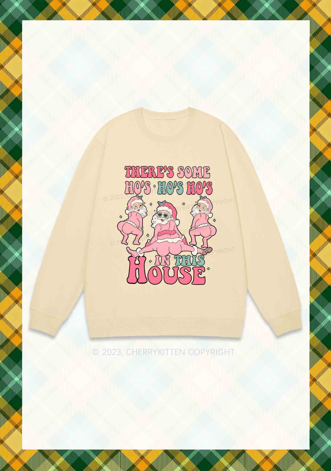 Pink Santas Christmas Y2K Sweatshirt Cherrykitten