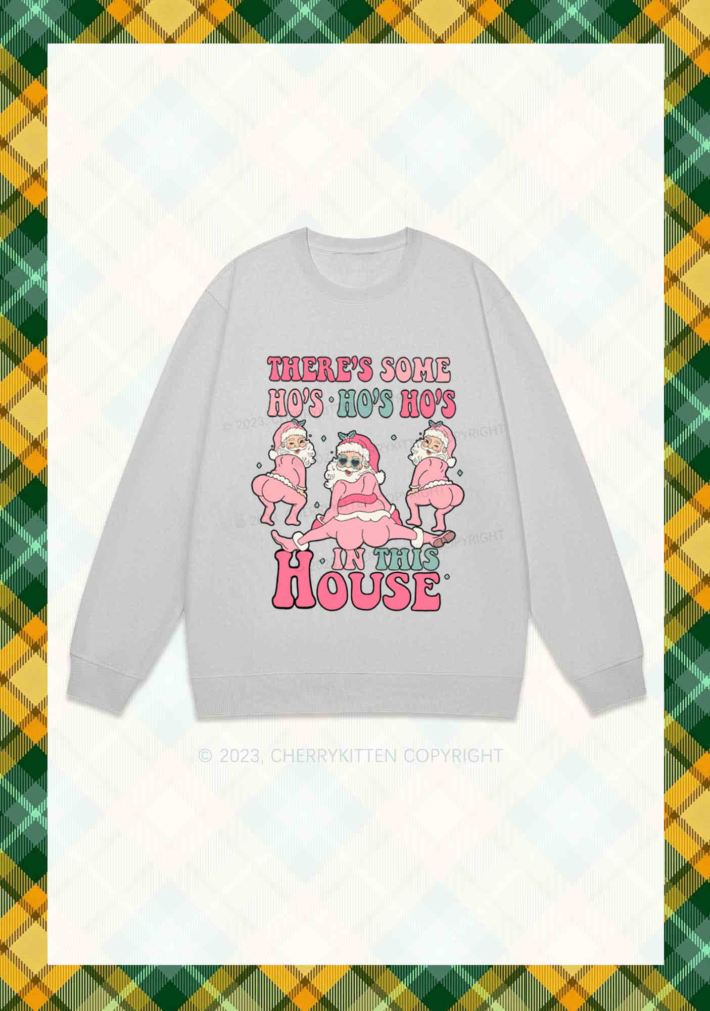 Pink Santas Christmas Y2K Sweatshirt Cherrykitten