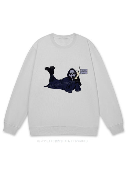 Skeleton On The Phone Halloween Y2K Sweatshirt Cherrykitten