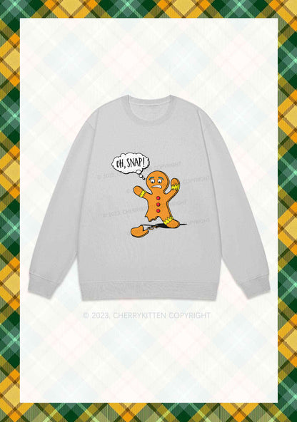 Oh Snap Gingerbread Man Christmas Y2K Sweatshirt Cherrykitten