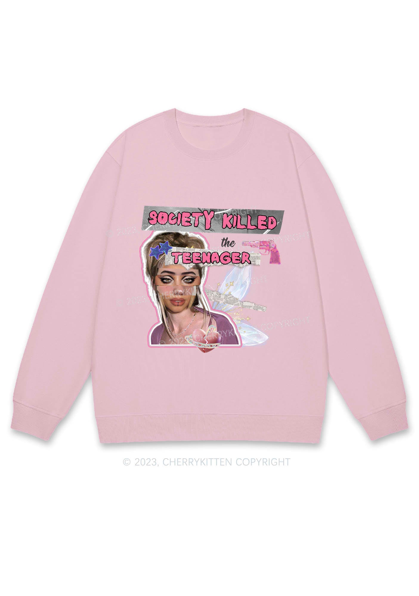 Society Killed The Teenager Y2K Sweatshirt Cherrykitten