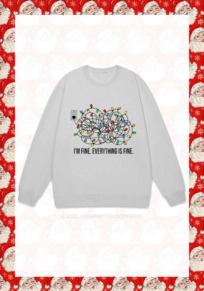 I'm Fine Everything Is Fine Christmas Y2K Sweatshirt Cherrykitten