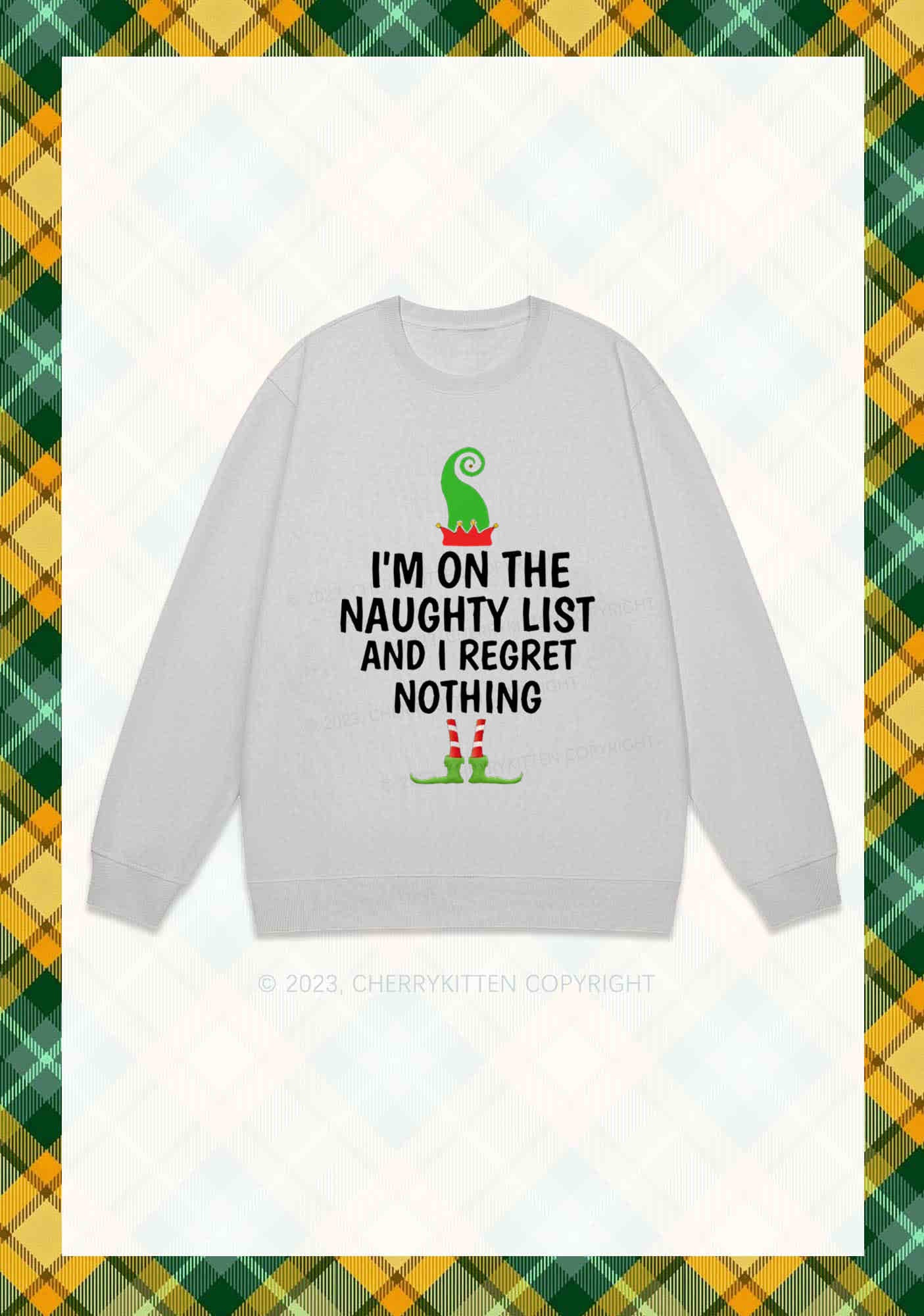 I'm On The Naughty List Christmas Y2K Sweatshirt Cherrykitten