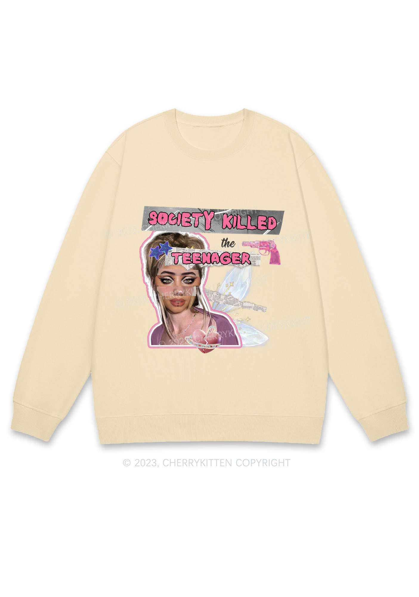 Society Killed The Teenager Y2K Sweatshirt Cherrykitten