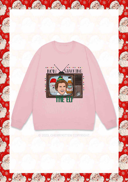 Now Starring The Elf Christmas Y2K Sweatshirt Cherrykitten