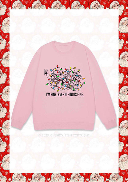 I'm Fine Everything Is Fine Christmas Y2K Sweatshirt Cherrykitten