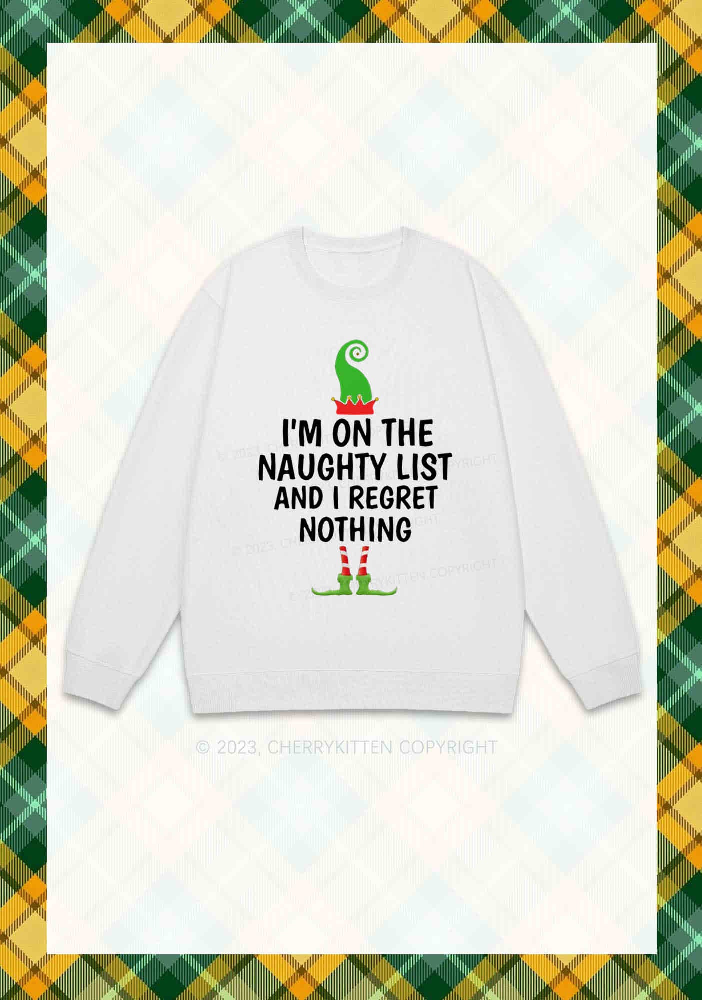 I'm On The Naughty List Christmas Y2K Sweatshirt Cherrykitten