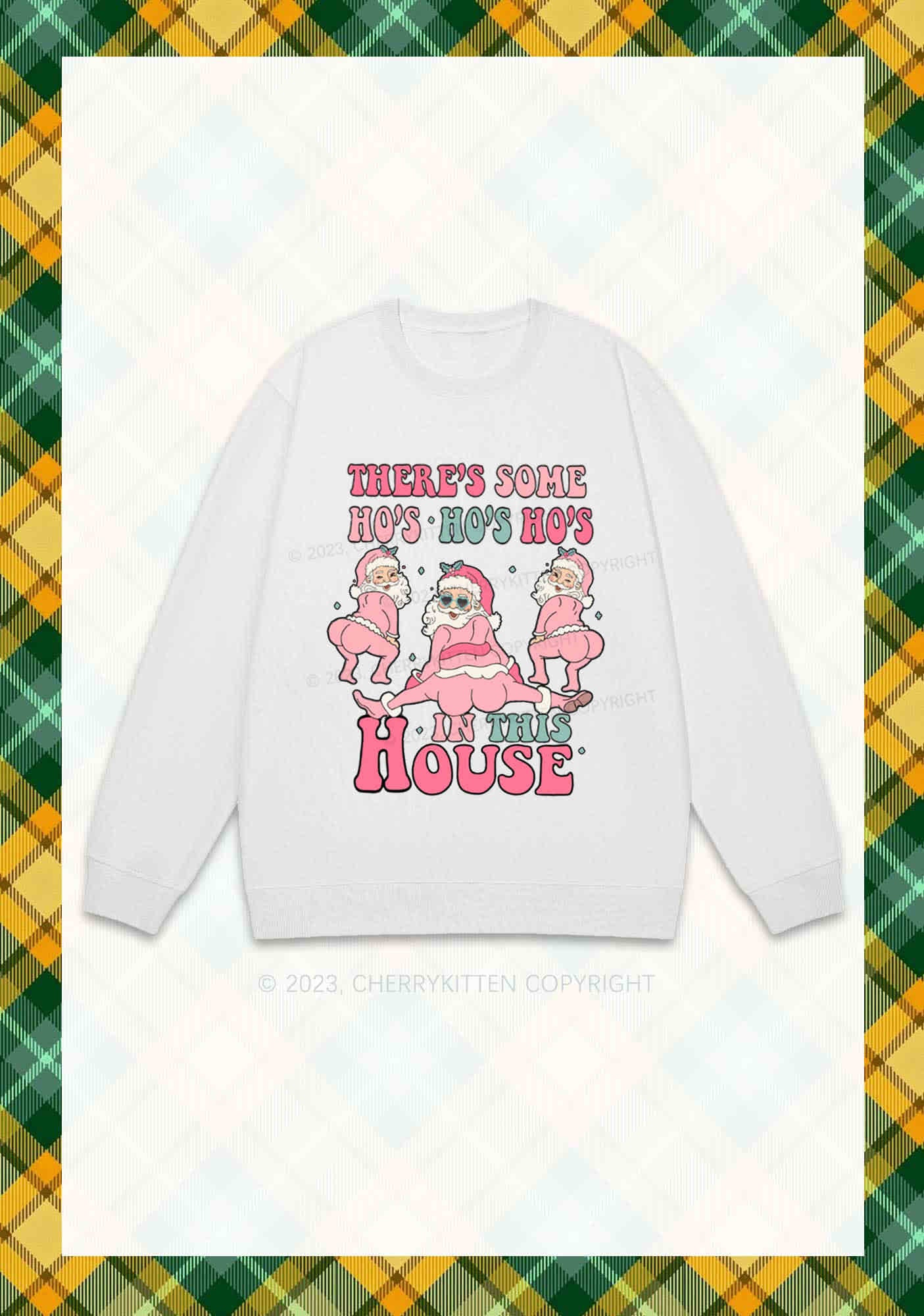 Pink Santas Christmas Y2K Sweatshirt Cherrykitten