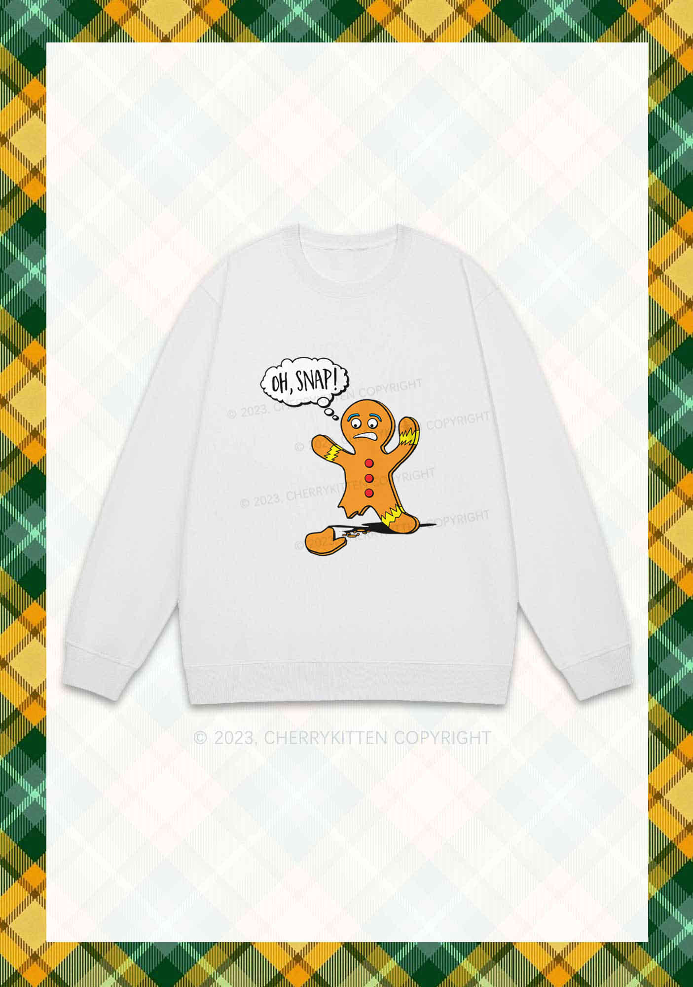 Oh Snap Gingerbread Man Christmas Y2K Sweatshirt Cherrykitten