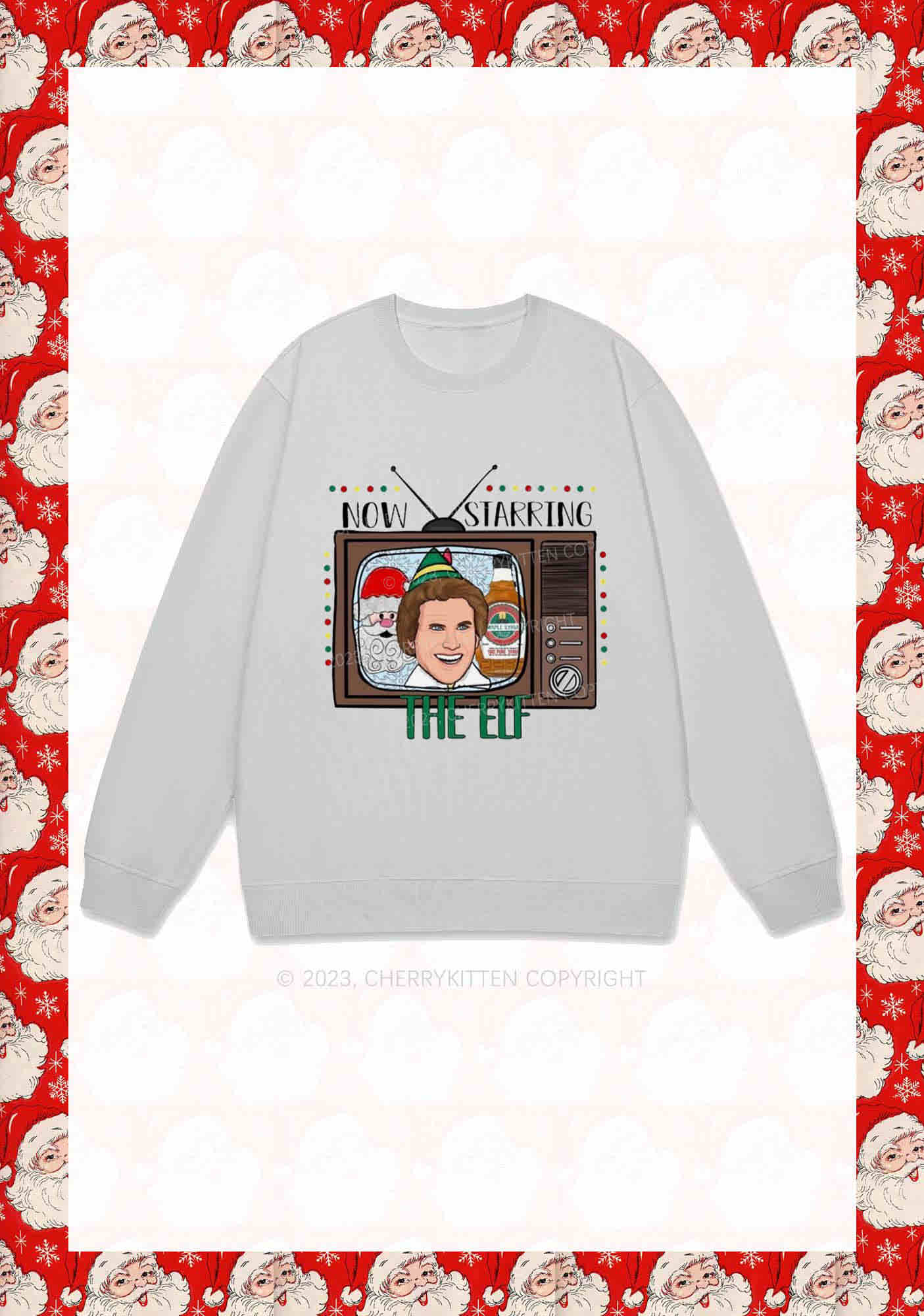 Now Starring The Elf Christmas Y2K Sweatshirt Cherrykitten