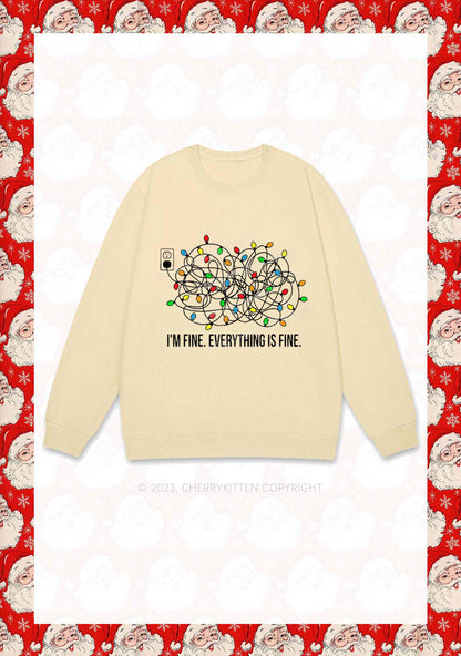 I'm Fine Everything Is Fine Christmas Y2K Sweatshirt Cherrykitten