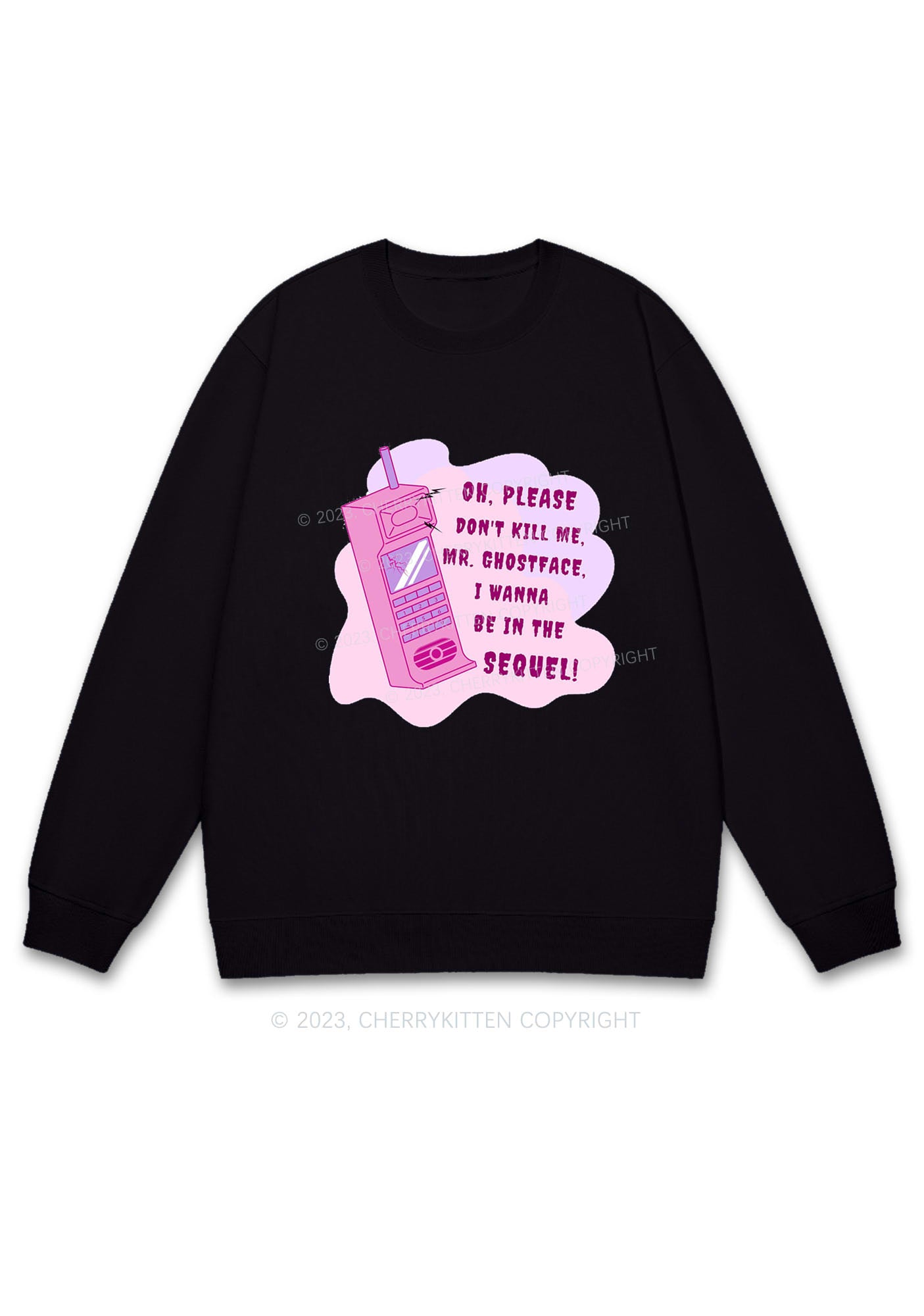 Please Don't Kill Me Halloween Y2K Sweatshirt Cherrykitten