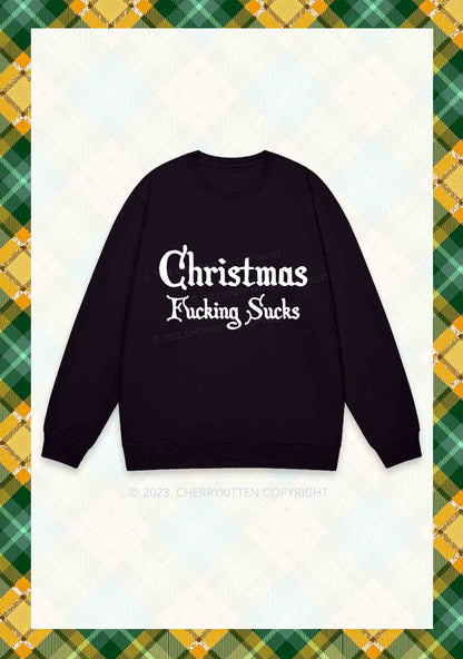 Christmas Sucks Y2K Sweatshirt Cherrykitten