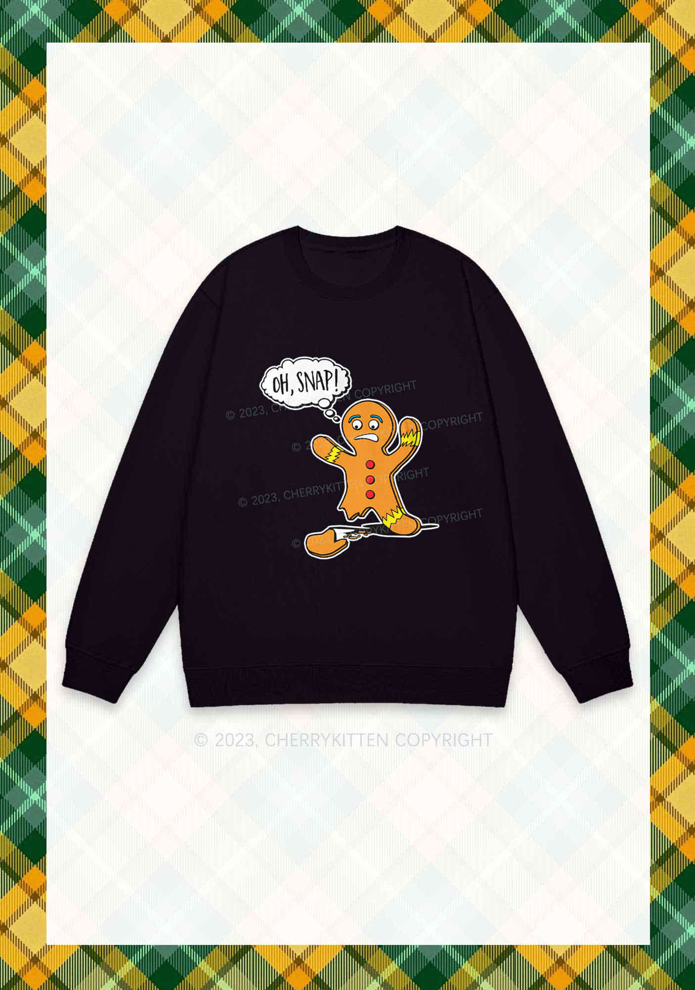 Oh Snap Gingerbread Man Christmas Y2K Sweatshirt Cherrykitten