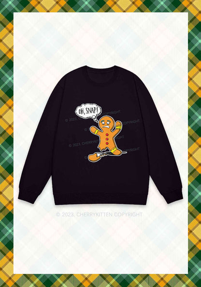 Oh Snap Gingerbread Man Christmas Y2K Sweatshirt Cherrykitten