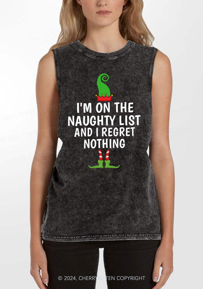 Christmas Naughty List Y2K Washed Tank Cherrykitten