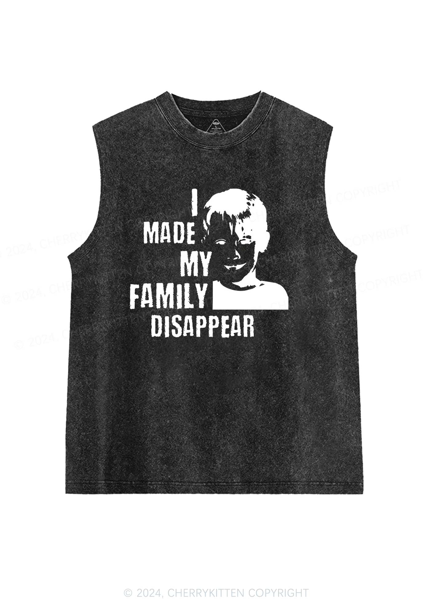 Christmas Family Disappear Y2K Washed Tank Cherrykitten