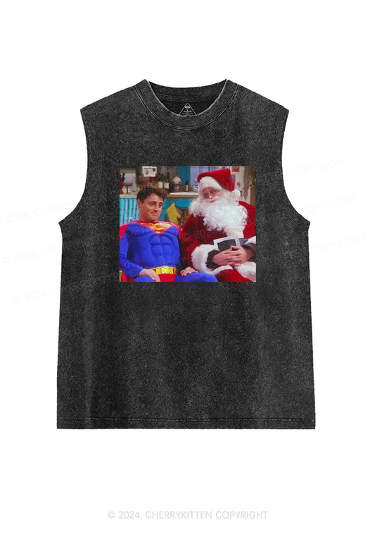 Christmas Super Santa Y2K Washed Tank Cherrykitten