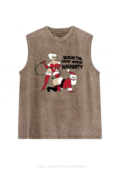 Christmas Santa Has Been Naughty Y2K Washed Tank Cherrykitten