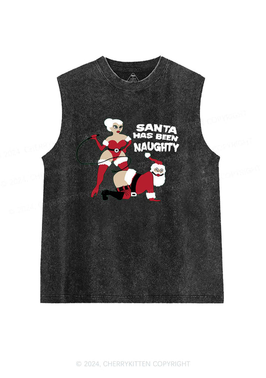 Christmas Santa Has Been Naughty Y2K Washed Tank Cherrykitten