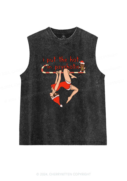 Christmas Yoga Girl Y2K Washed Tank Cherrykitten