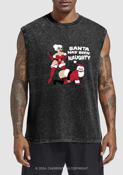 Christmas Santa Has Been Naughty Y2K Washed Tank Cherrykitten