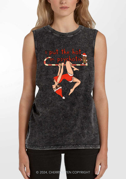 Christmas Yoga Girl Y2K Washed Tank Cherrykitten