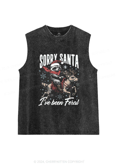 Christmas Sorry Santa Y2K Washed Tank Cherrykitten