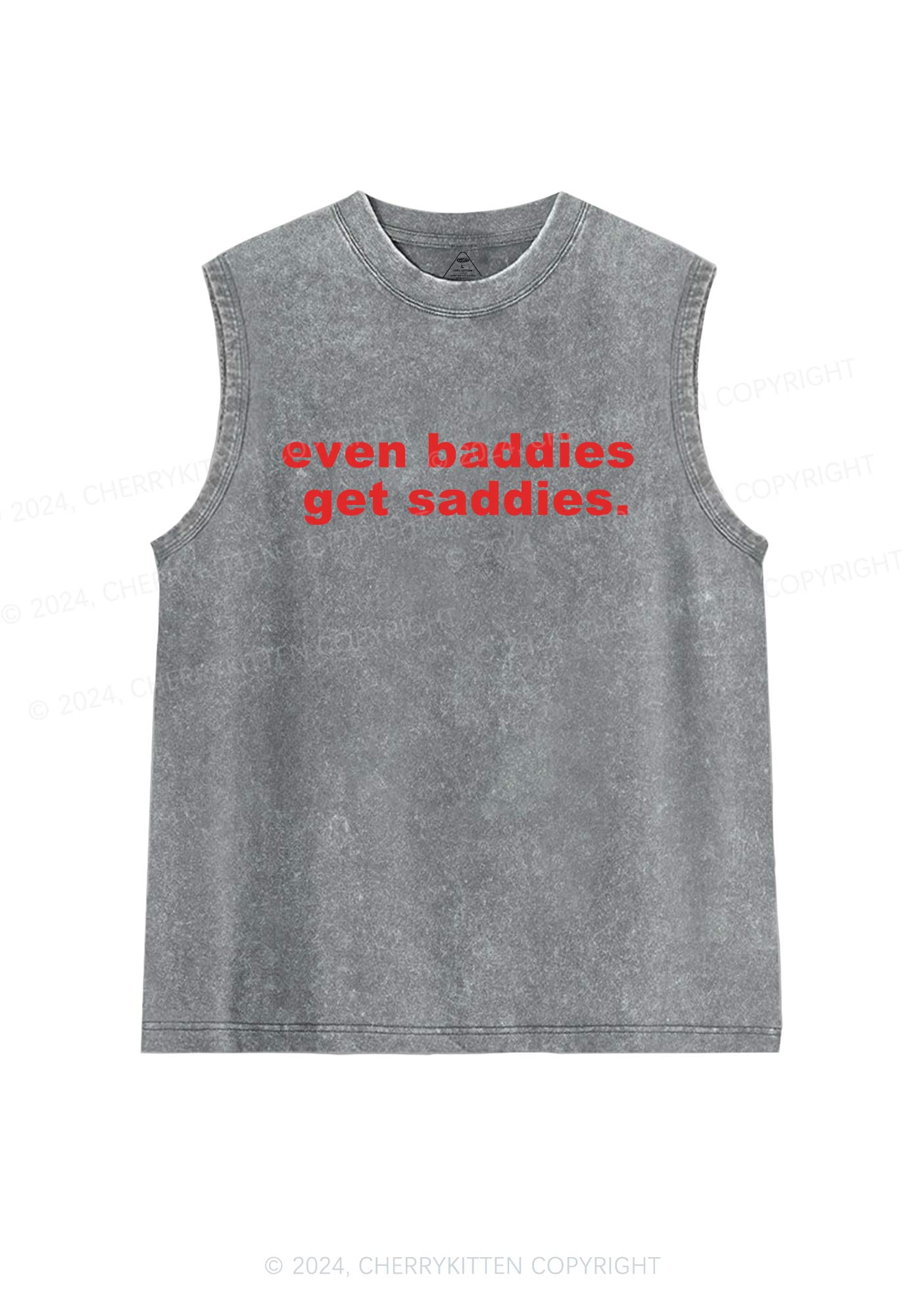 Baddies Saddies Y2K Washed Tank Cherrykitten