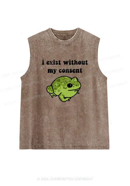 Exist Without My Consent Y2K Washed Tank Cherrykitten