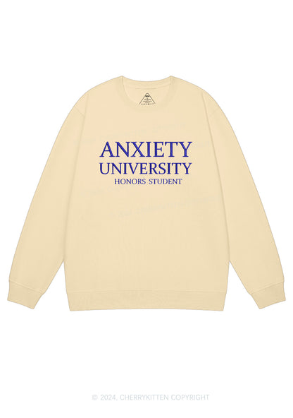 Embroidered Anxiety University Y2K Sweatshirt Cherrykitten