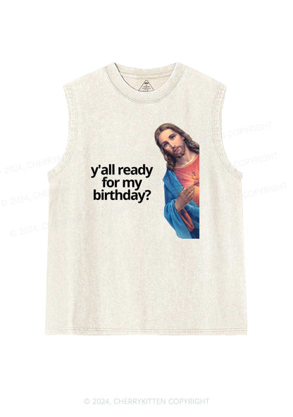 Christmas Jesus Birthday Y2K Washed Tank Cherrykitten