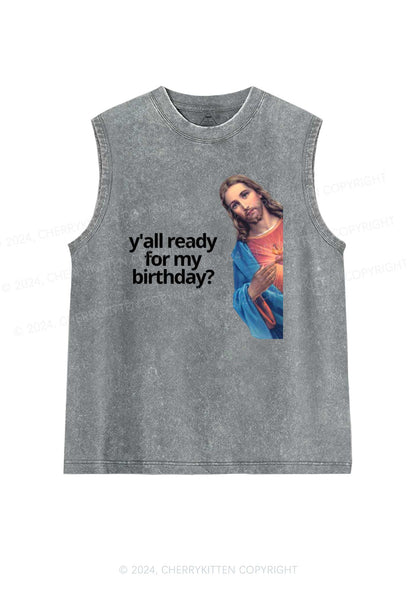 Christmas Jesus Birthday Y2K Washed Tank Cherrykitten