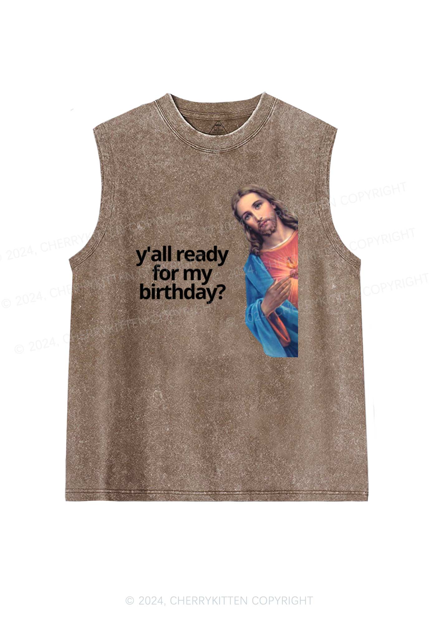 Christmas Jesus Birthday Y2K Washed Tank Cherrykitten